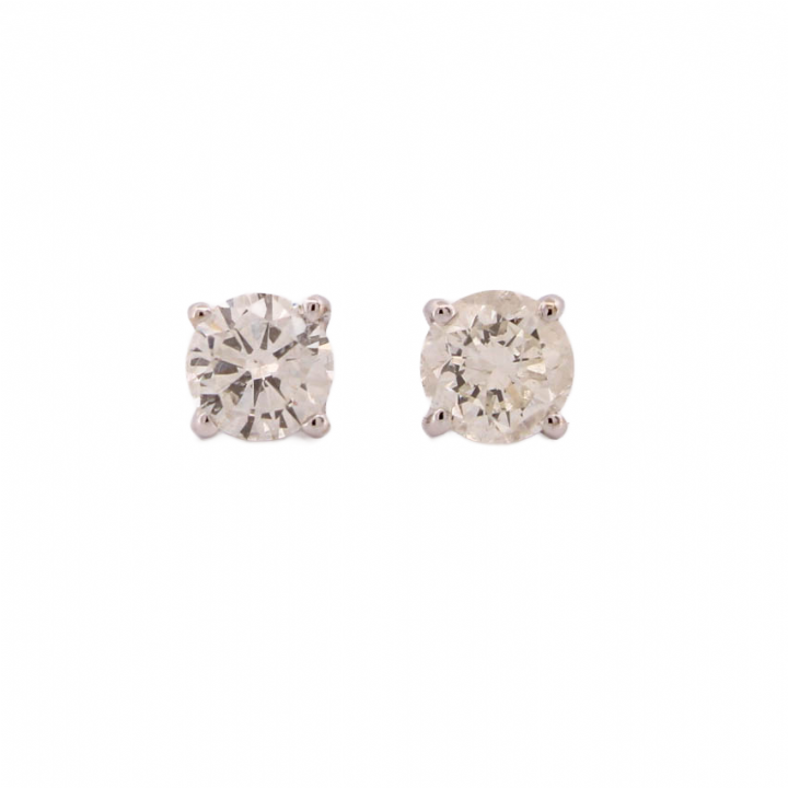 Pre-Owned 18ct White Gold Diamond Earrings Total 0.70ct