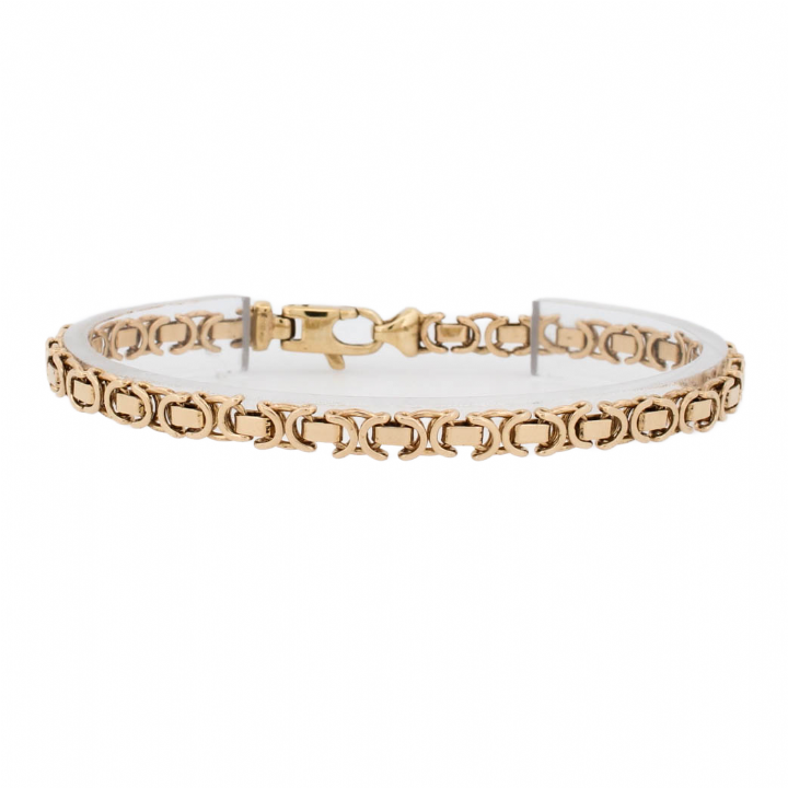 Pre-owned 9ct Yellow Gold Byzantine Link Bracelet 1503093