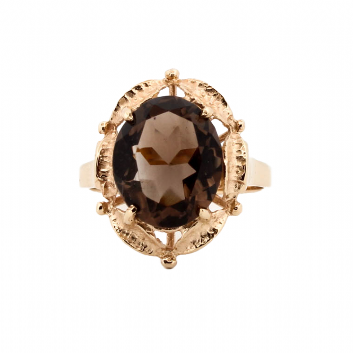 Pre-Owned 9ct Yellow Gold Smokey Quartz Ring 1506212