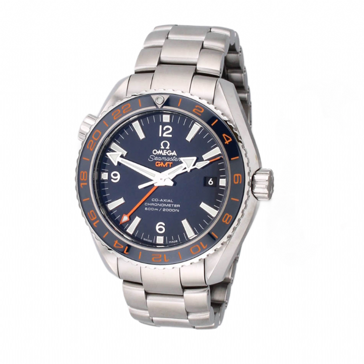 Pre-Owned 43.5mm Omega Planet Ocean GMT Watch, Original Papers