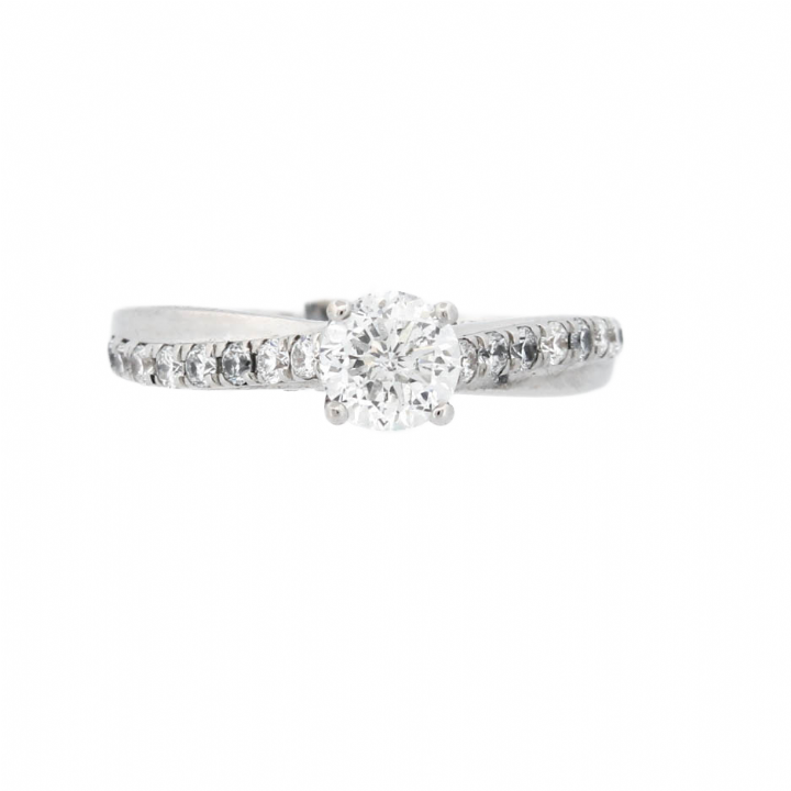 Pre-Owned 18ct White Gold Diamond Solitaire Ring 1.00ct Total