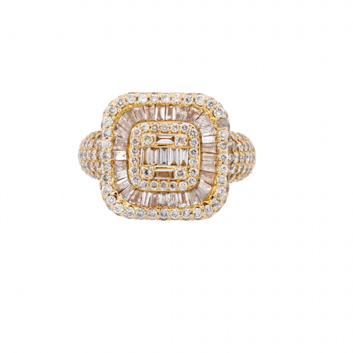 Pre-Owned 18ct Yellow Gold Diamond Cluster Ring 2.85ct Total 7107159