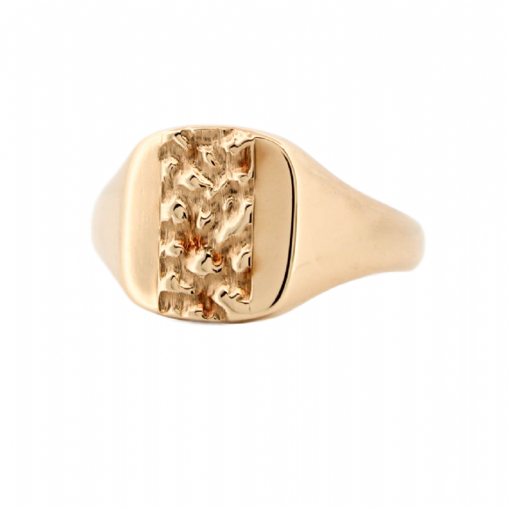 Pre-Owned 9ct Yellow Gold Patterned Signet Ring 7008153