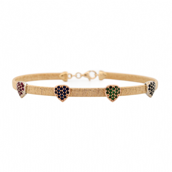 Pre-Owned 18ct Yellow Gold Ruby, Sapphire & Emerald Bracelet 7020305