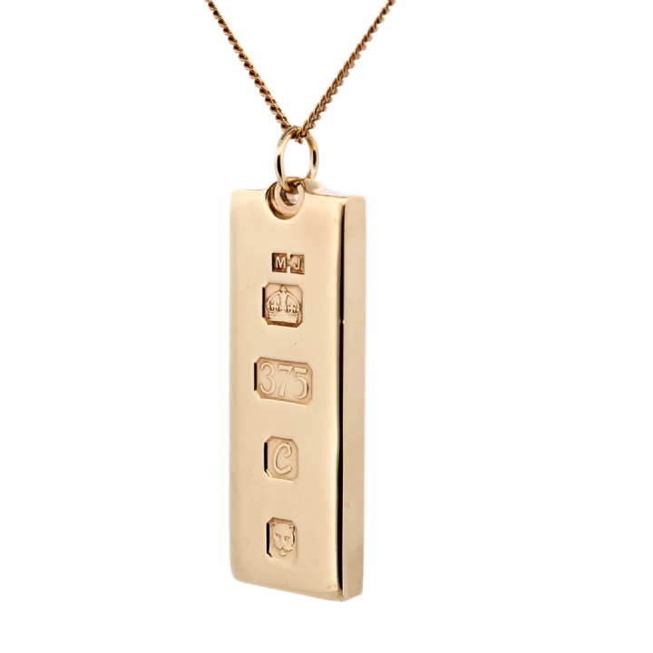 Pre-Owned 9ct Yellow Gold Ingot Pendant 1510204