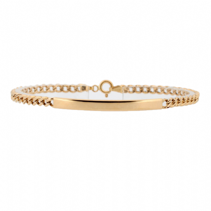 Pre-Owned 14ct Yellow Gold Curb Link ID Bracelet