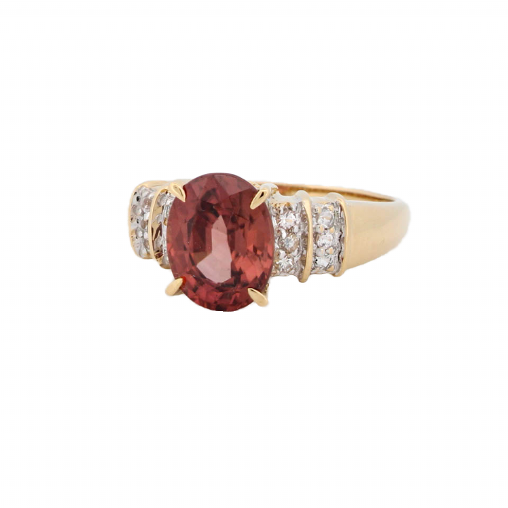 Pre-Owned 9ct Yellow Gold Cinnamon Zircon Cluster Ring