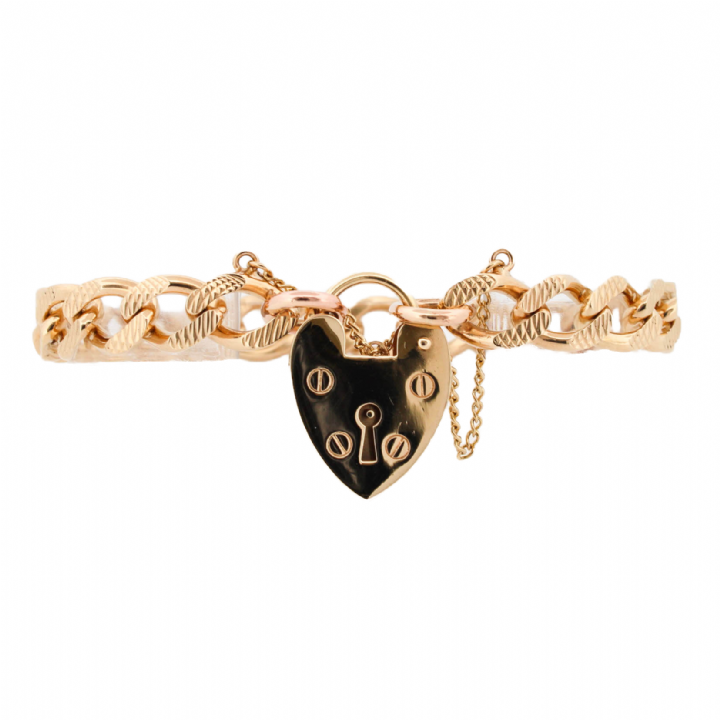 Pre-Owned 9ct Yellow Gold Curb Charm Bracelet