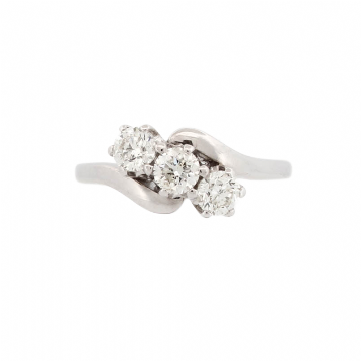 Pre-Owned 18ct White Gold Diamond 3 Stone Ring 1.00ct Total