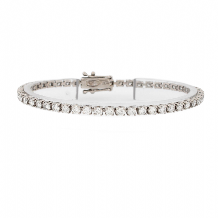 Pre-Owned 18ct White Gold Diamond Line Bracelet 3.52ct Total