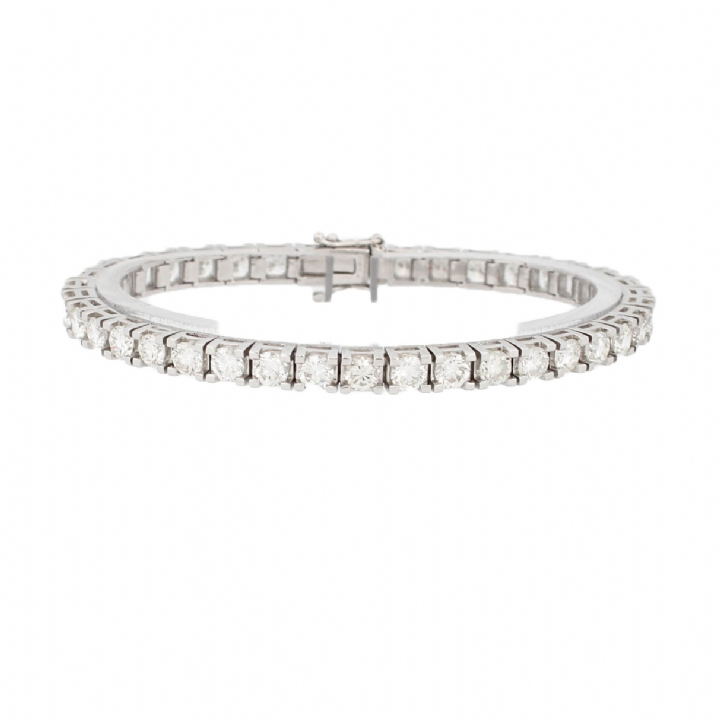 Pre-Owned 18ct White Gold Diamond Line Bracelet 5.50ct total