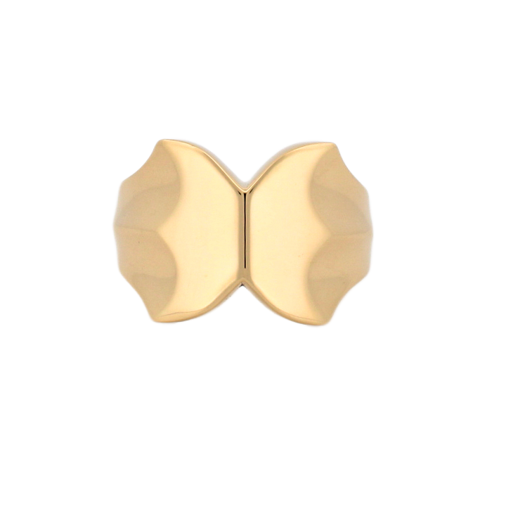 Pre-Owned 9ct Yellow Gold Mirror Image Ring