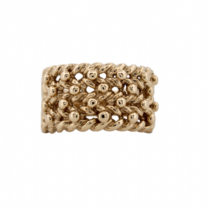 Pre-Owned 9ct Yellow Gold 4 Row Keeper Ring 1508745