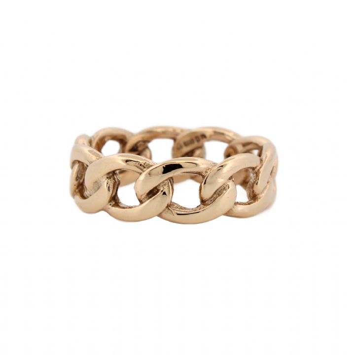 Pre-Owned 9ct Yellow Gold Curb Link Band Ring