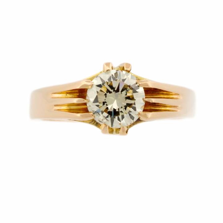 Pre-Owned Gents 18ct Yellow Gold Diamond Solitaire Ring 1.87ct 1602125