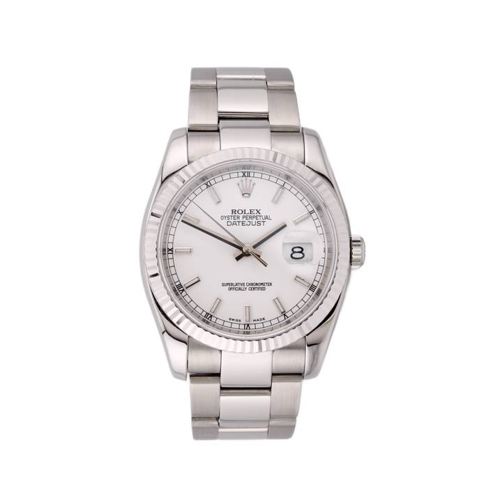 Pre-Owned 36mm Rolex DateJust Watch, White Dial 116234