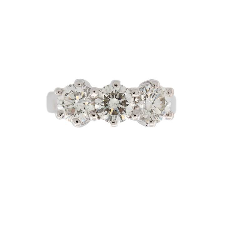 Pre-Owned 18ct White Gold Diamond 3 Stone Ring Total 2.20ct 1604176