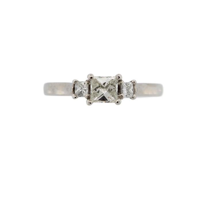 Pre-Owned Platinum Diamond 3 Stone Ring Total 0.74ct 1604195