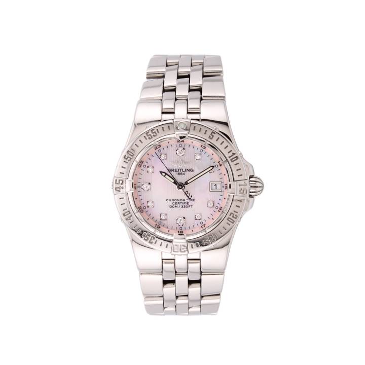 Pre-Owned 30mm Breitling Starliner Watch, Diamond Set Pink Dial 1704398