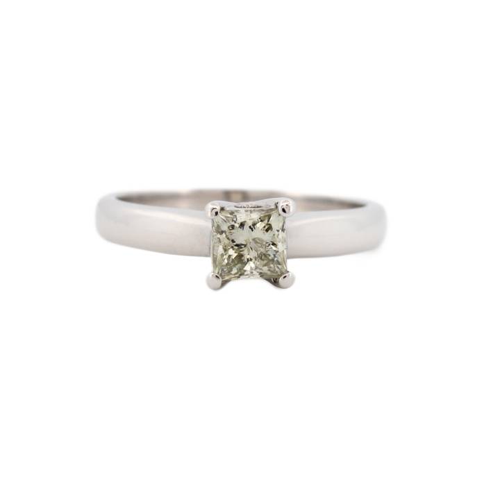 Pre-Owned 18ct White Gold Princess Cut Diamond Solitaire 0.69ct 1601035