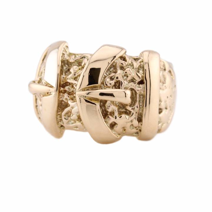 Pre-Owned 9ct Yellow Gold Double Buckle Ring 7008155