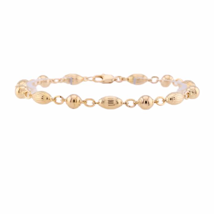 Pre-Owned 9ct Yellow Gold Hollow Beaded Bracelet